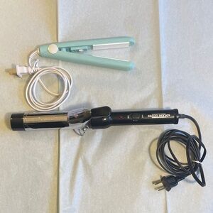 Salon Series Black Curling Iron and Mint Green Hair Straightener